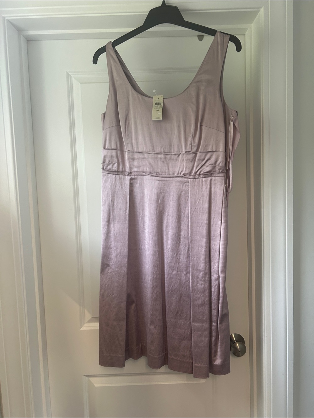 Ann Taylor Lavender Satin A-Line Dress